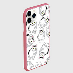 Чехол iPhone 11 Pro матовый КОТИКИ МЕМ МЯУ, цвет: 3D-малиновый — фото 2