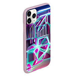 Чехол iPhone 11 Pro матовый Неоновая трубка, цвет: 3D-розовый — фото 2