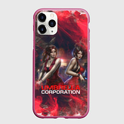 Чехол iPhone 11 Pro матовый UMBRELLA CORP АМБРЕЛЛА КОРП RESIDENT EVIL, цвет: 3D-малиновый
