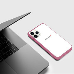 Чехол iPhone 11 Pro матовый Мирный love black V, цвет: 3D-малиновый — фото 2