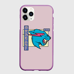Чехол iPhone 11 Pro матовый Mr Beast Japan Full Print, цвет: 3D-фиолетовый