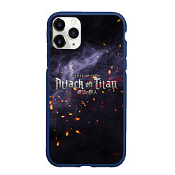 Чехол iPhone 11 Pro матовый Attack on Titan Туман войны, цвет: 3D-тёмно-синий
