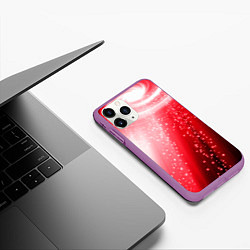 Чехол iPhone 11 Pro матовый Красная космическая спираль, цвет: 3D-фиолетовый — фото 2