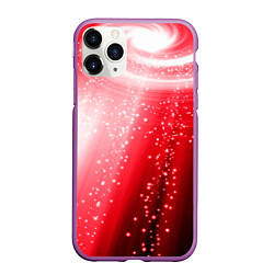 Чехол iPhone 11 Pro матовый Красная космическая спираль, цвет: 3D-фиолетовый