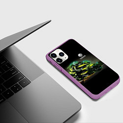 Чехол iPhone 11 Pro матовый YAMAHA - famous racing team!, цвет: 3D-фиолетовый — фото 2