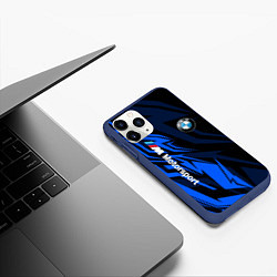 Чехол iPhone 11 Pro матовый БМВ Узор, цвет: 3D-тёмно-синий — фото 2