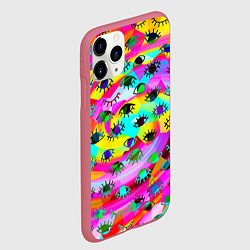 Чехол iPhone 11 Pro матовый Психоделические взгляды, цвет: 3D-малиновый — фото 2