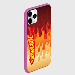 Чехол iPhone 11 Pro матовый Hot Wheels Fire 2D, цвет: 3D-фиолетовый — фото 2