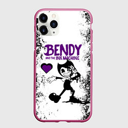 Чехол iPhone 11 Pro матовый HEART BENDY AND THE INK MACHINE, цвет: 3D-малиновый