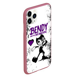 Чехол iPhone 11 Pro матовый HEART BENDY AND THE INK MACHINE, цвет: 3D-малиновый — фото 2