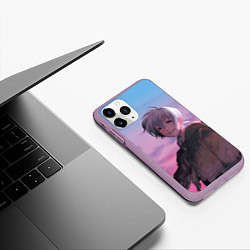 Чехол iPhone 11 Pro матовый Фуши на закате, цвет: 3D-сиреневый — фото 2
