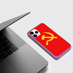 Чехол iPhone 11 Pro матовый Красный Советский союз, цвет: 3D-фиолетовый — фото 2