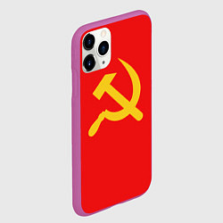 Чехол iPhone 11 Pro матовый Красный Советский союз, цвет: 3D-фиолетовый — фото 2