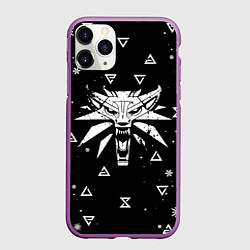 Чехол iPhone 11 Pro матовый ЧЁРНЫЙ СВИТЕР ВЕДЬМАК НОВОГОДНИЙ, цвет: 3D-фиолетовый
