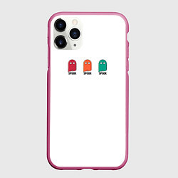 Чехол iPhone 11 Pro матовый Ghost Spook, цвет: 3D-малиновый