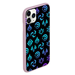 Чехол iPhone 11 Pro матовый NEON SYMBOL HERO GENSHIN IMPACT, цвет: 3D-розовый — фото 2