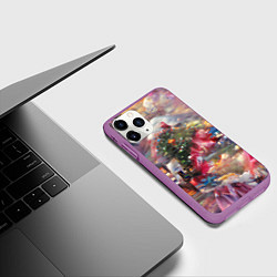 Чехол iPhone 11 Pro матовый Ностальгия Рождества, цвет: 3D-фиолетовый — фото 2