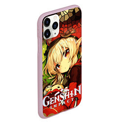 Чехол iPhone 11 Pro матовый Кли - искорка из Genshin Impact, цвет: 3D-розовый — фото 2