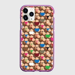 Чехол iPhone 11 Pro матовый Попки, цвет: 3D-фиолетовый