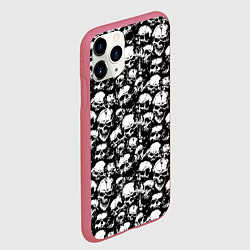 Чехол iPhone 11 Pro матовый Screaming skulls, цвет: 3D-малиновый — фото 2
