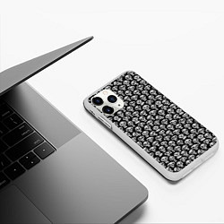 Чехол iPhone 11 Pro матовый Funny skulls, цвет: 3D-белый — фото 2