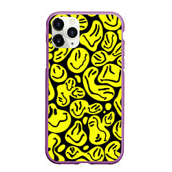 Чехол iPhone 11 Pro матовый The Смайлики, цвет: 3D-фиолетовый