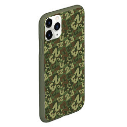 Чехол iPhone 11 Pro матовый 23 февраля камуфляж, цвет: 3D-темно-зеленый — фото 2