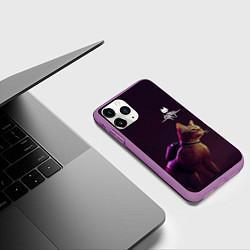 Чехол iPhone 11 Pro матовый Stray: Wandering Cat, цвет: 3D-фиолетовый — фото 2