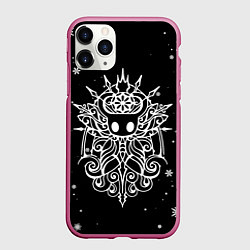 Чехол iPhone 11 Pro матовый НОВОГОДНИЙ HOLLOW KNIGHT ЧЁРНЫЙ, цвет: 3D-малиновый