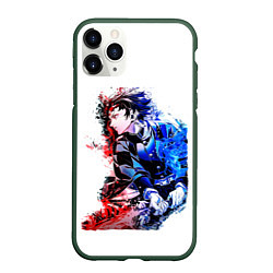 Чехол iPhone 11 Pro матовый Танджиро demon slayer, цвет: 3D-темно-зеленый