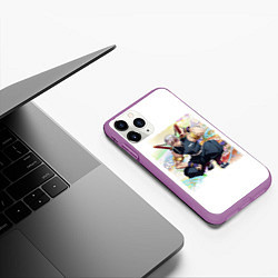 Чехол iPhone 11 Pro матовый Тенген Tengen Uzui, цвет: 3D-фиолетовый — фото 2