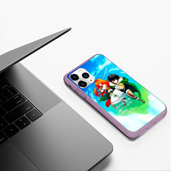 Чехол iPhone 11 Pro матовый The Rising of the Shield Hero - Наофуми и Рафталия, цвет: 3D-сиреневый — фото 2