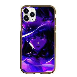 Чехол iPhone 11 Pro матовый SHOGUN RAIDEN GENSHIN IMPACT НА СПИНЕ, цвет: 3D-коричневый