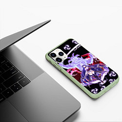 Чехол iPhone 11 Pro матовый SHOGUN RAIDEN SAMURAI DEMON GENSHIN IMPACT, цвет: 3D-салатовый — фото 2