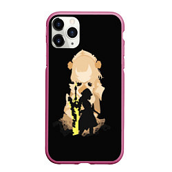 Чехол iPhone 11 Pro матовый НОЭЛЛЬ ГЕНШИН ИМПАКТ АРТ, цвет: 3D-малиновый