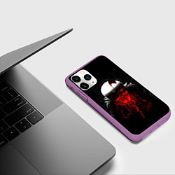 Чехол iPhone 11 Pro матовый UNDERTALE SANS BLOOD ROSE, цвет: 3D-фиолетовый — фото 2