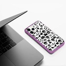 Чехол iPhone 11 Pro матовый UNDERTALE WHITE PATTERN, цвет: 3D-фиолетовый — фото 2