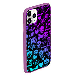 Чехол iPhone 11 Pro матовый UNDERTALE NEON PATTERN УЗОР, цвет: 3D-фиолетовый — фото 2