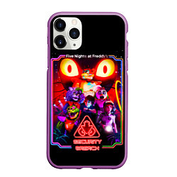 Чехол iPhone 11 Pro матовый Five nights at freddys security breach, цвет: 3D-фиолетовый