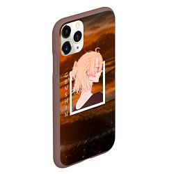 Чехол iPhone 11 Pro матовый Альбедо Albedo, Genshin Impact Геншин импакт, цвет: 3D-коричневый — фото 2