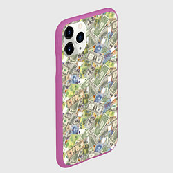 Чехол iPhone 11 Pro матовый Разная Денежная Валюта Доллары, Евро, Франки, цвет: 3D-фиолетовый — фото 2