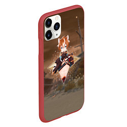 Чехол iPhone 11 Pro матовый Горо в примогеме, Genshin Impact Геншин импакт, цвет: 3D-красный — фото 2