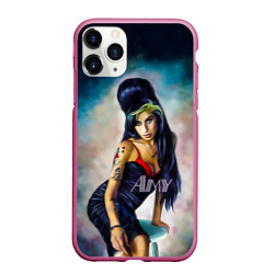 Чехол iPhone 11 Pro матовый Amy Jade Winehouse, цвет: 3D-малиновый
