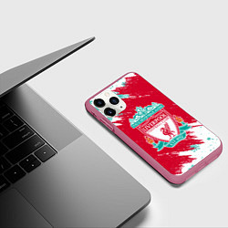 Чехол iPhone 11 Pro матовый НОВОГОДНИЙ ЛИВЕРПУЛЬ 2022, цвет: 3D-малиновый — фото 2