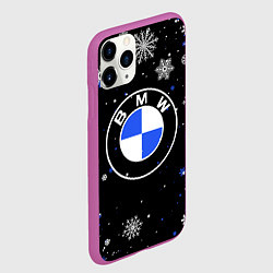 Чехол iPhone 11 Pro матовый НОВОГОДНИЙ БМВ НОВЫЙ ГОД BMW, цвет: 3D-фиолетовый — фото 2