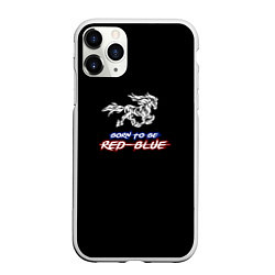 Чехол iPhone 11 Pro матовый Born to be RED-BLUE, цвет: 3D-белый