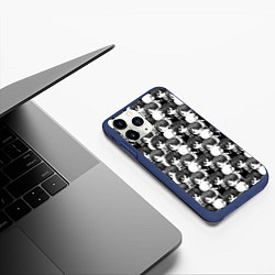 Чехол iPhone 11 Pro матовый АТАКА ТИТАНОВ ЧБ, цвет: 3D-тёмно-синий — фото 2