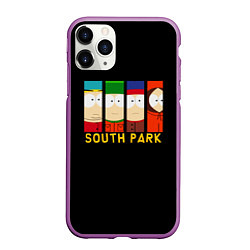 Чехол iPhone 11 Pro матовый South Park - Южный парк главные герои, цвет: 3D-фиолетовый