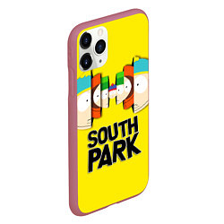 Чехол iPhone 11 Pro матовый South Park - Южный парк персонажи, цвет: 3D-малиновый — фото 2