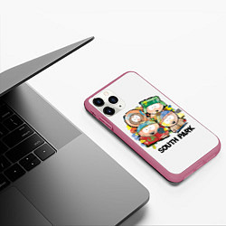 Чехол iPhone 11 Pro матовый South Park - Южный парк краски, цвет: 3D-малиновый — фото 2